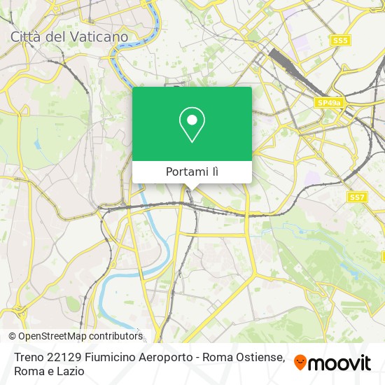 Mappa Treno 22129 Fiumicino Aeroporto - Roma Ostiense