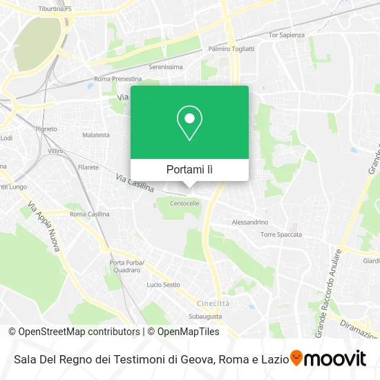 Mappa Sala Del Regno dei Testimoni di Geova