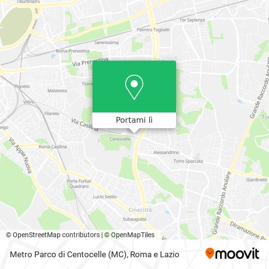 Mappa Metro Parco di Centocelle (MC)