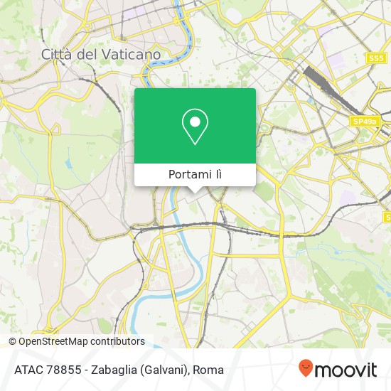 Mappa ATAC 78855 - Zabaglia (Galvani)