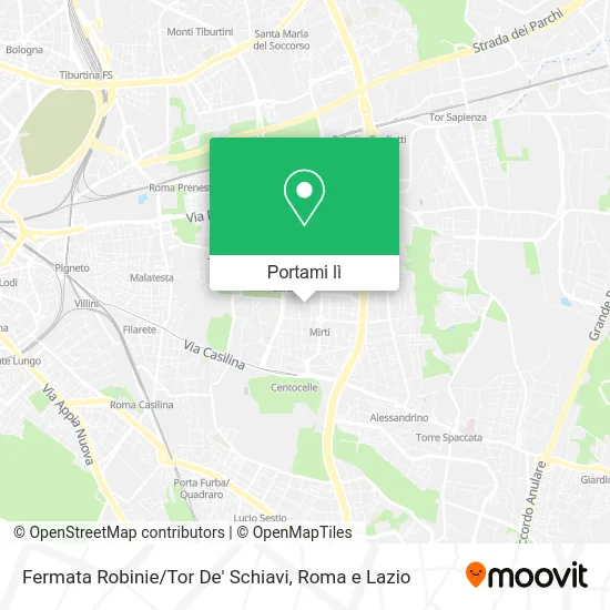 Mappa Fermata Robinie / Tor De' Schiavi