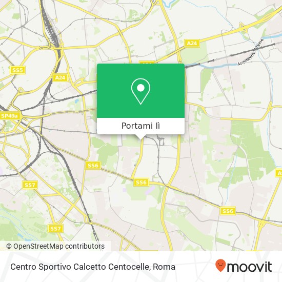 Mappa Centro Sportivo Calcetto Centocelle