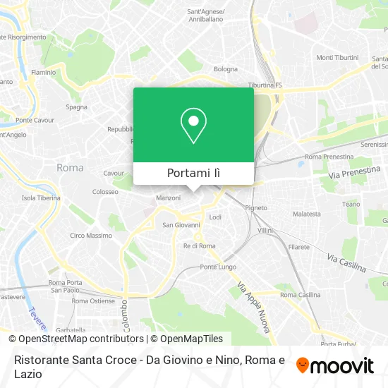 Mappa Ristorante Santa Croce - Da Giovino e Nino