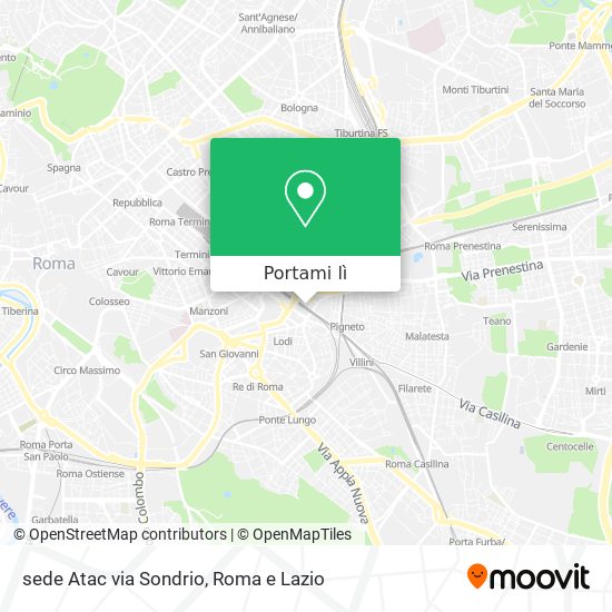 Mappa sede Atac via Sondrio