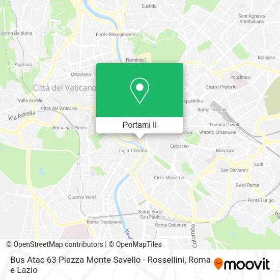 Mappa Bus Atac 63 Piazza Monte Savello - Rossellini