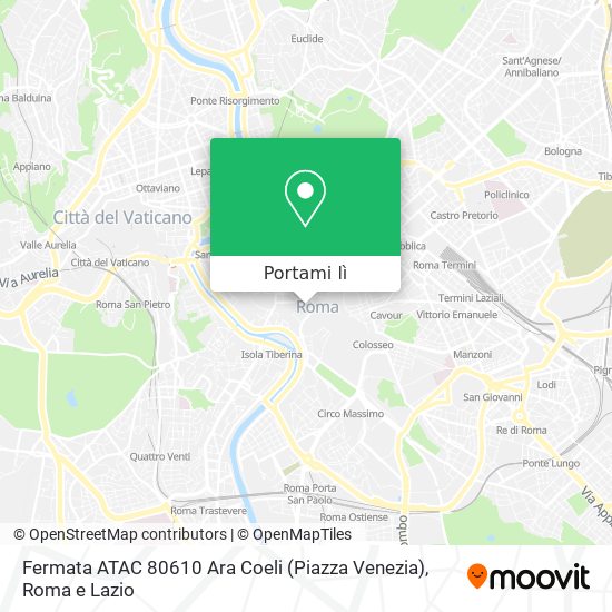 Mappa Fermata ATAC 80610 Ara Coeli (Piazza Venezia)