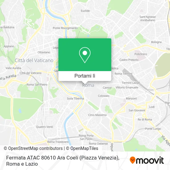 Mappa Fermata ATAC 80610 Ara Coeli (Piazza Venezia)