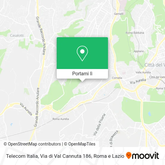 Mappa Telecom Italia, Via di Val Cannuta 186