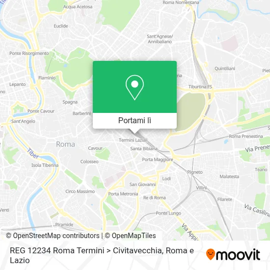 Mappa REG 12234 Roma Termini > Civitavecchia