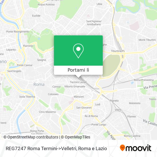 Mappa REG7247 Roma Termini->Velletri
