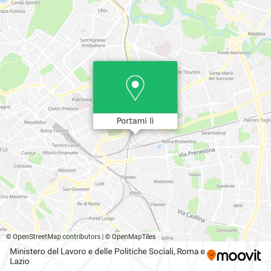 Mappa Ministero del Lavoro e delle Politiche Sociali