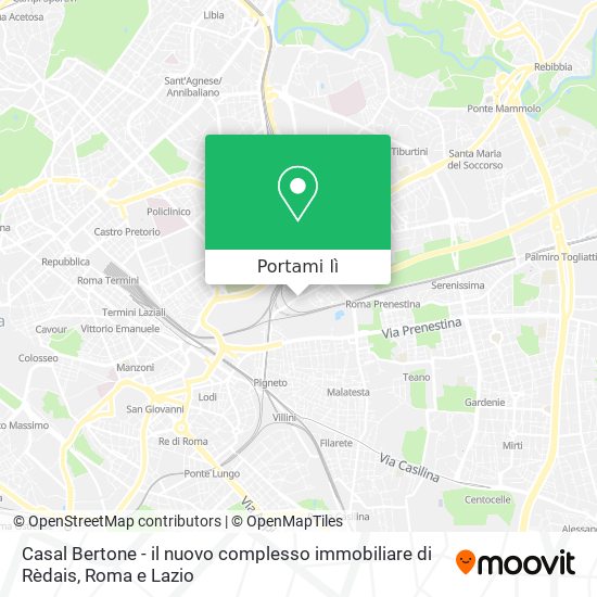 Mappa Casal Bertone - il nuovo complesso immobiliare di Rèdais