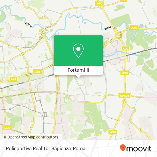 Mappa Polisportiva Real Tor Sapienza