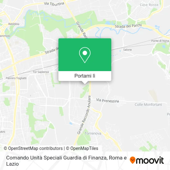 Mappa Comando Unità Speciali Guardia di Finanza