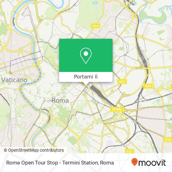 Mappa Rome Open Tour Stop - Termini Station