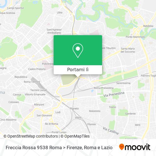 Mappa Freccia Rossa 9538 Roma > Firenze