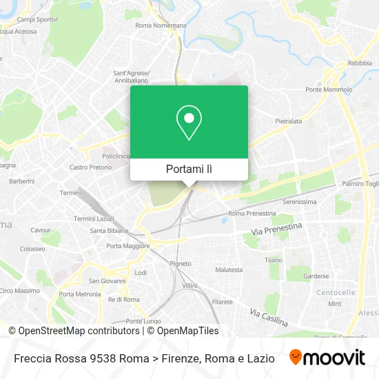 Mappa Freccia Rossa 9538 Roma > Firenze