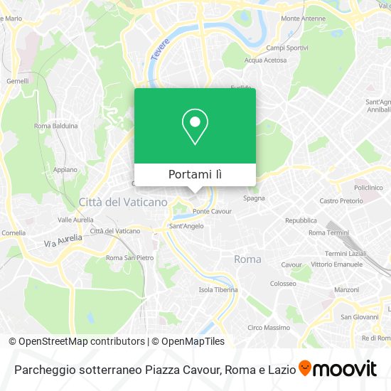 Mappa Parcheggio sotterraneo Piazza Cavour
