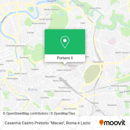 Mappa Caserma Castro Pretorio "Macao"