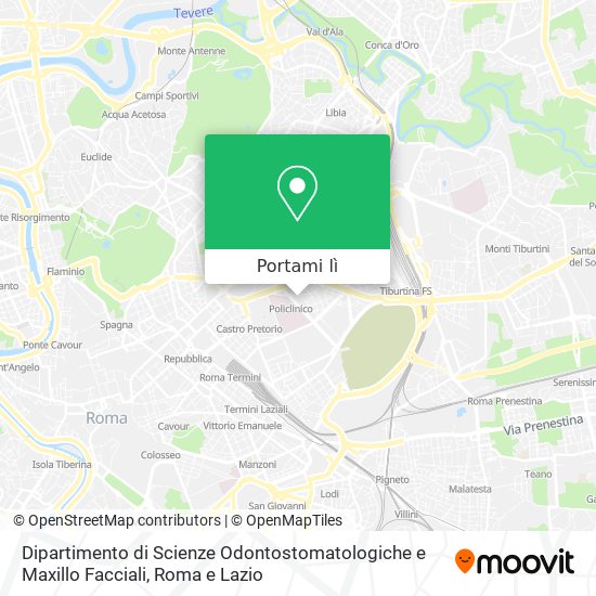 Mappa Dipartimento di Scienze Odontostomatologiche e Maxillo Facciali