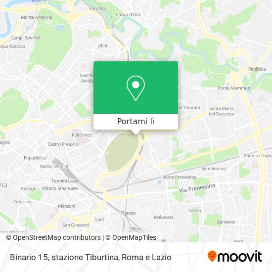 Mappa Binario 15, stazione Tiburtina