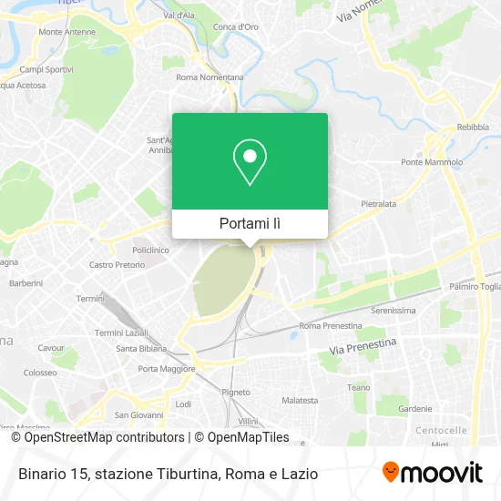 Mappa Binario 15, stazione Tiburtina