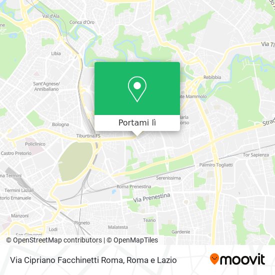 Mappa Via Cipriano Facchinetti Roma