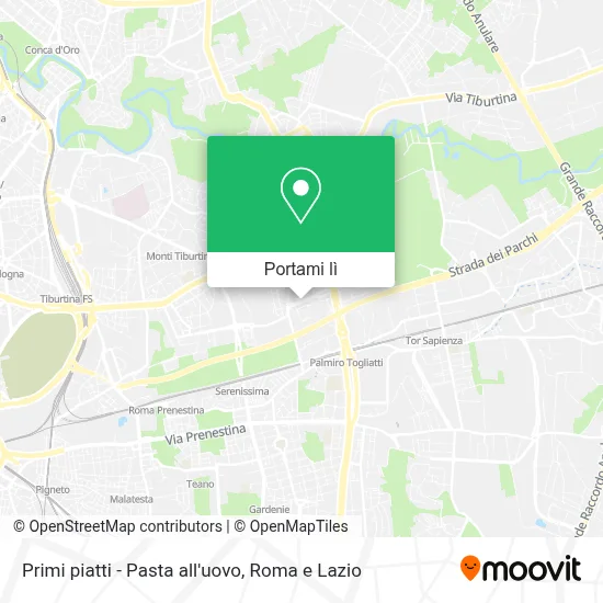 Mappa Primi piatti - Pasta all'uovo