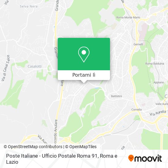 Mappa Poste Italiane - Ufficio Postale Roma 91