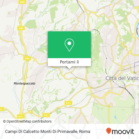 Mappa Campi Di Calcetto Monti Di Primavalle