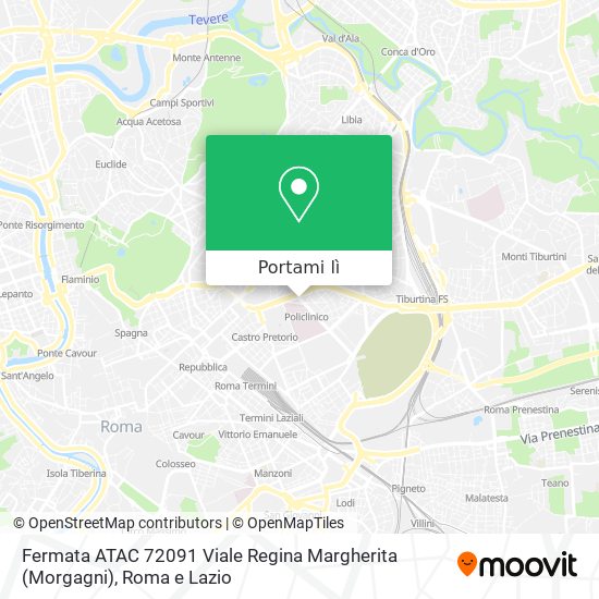Mappa Fermata ATAC 72091 Viale Regina Margherita (Morgagni)