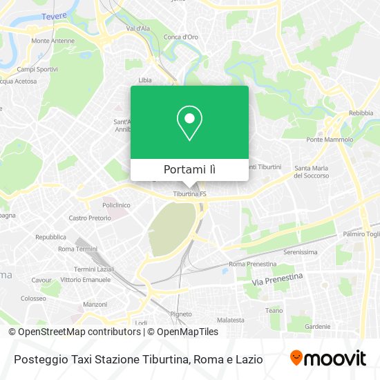 Mappa Posteggio Taxi Stazione Tiburtina