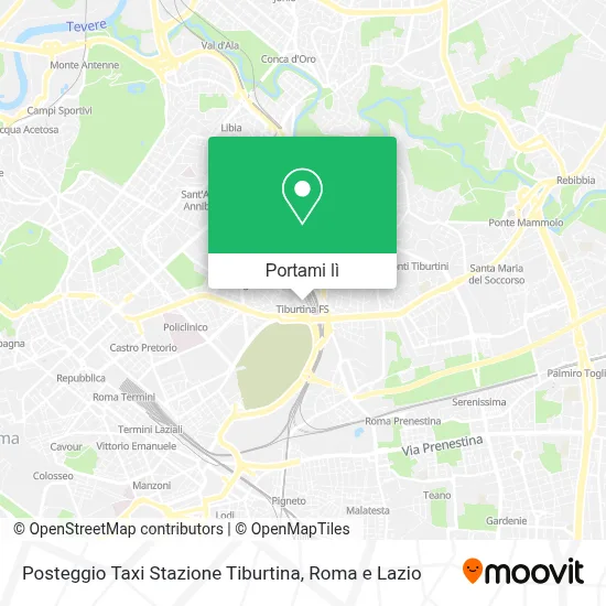 Mappa Posteggio Taxi Stazione Tiburtina
