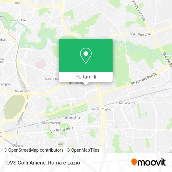 Mappa OVS Colli Aniene