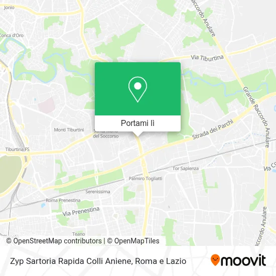 Mappa Zyp Sartoria Rapida Colli Aniene