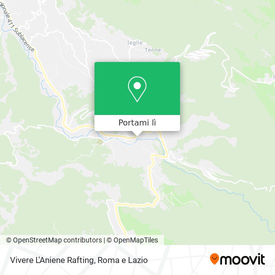 Mappa Vivere L'Aniene Rafting