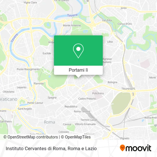 Mappa Instituto Cervantes di Roma