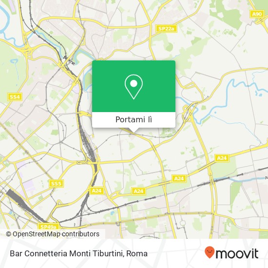 Mappa Bar Connetteria Monti Tiburtini