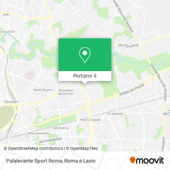 Mappa Palalevante Sport Roma