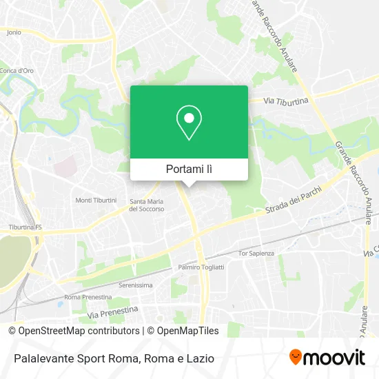 Mappa Palalevante Sport Roma