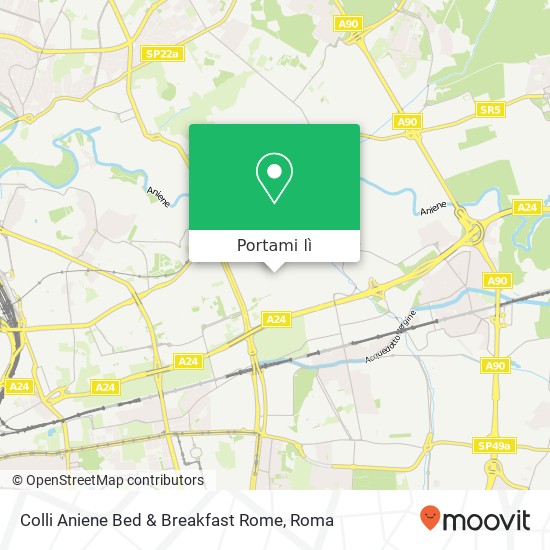 Mappa Colli Aniene Bed & Breakfast Rome