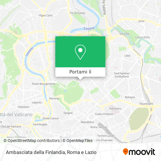 Mappa Ambasciata della Finlandia