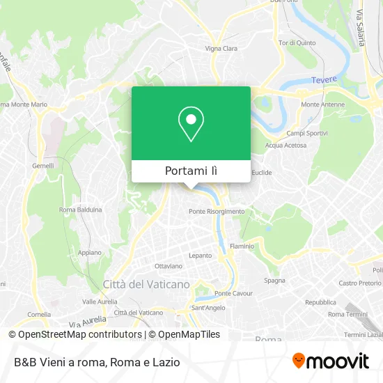 Mappa B&B Vieni a roma