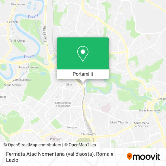 Mappa Fermata Atac Nomentana (val d'aosta)