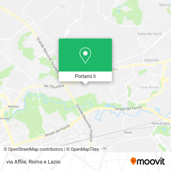 Mappa via Affile