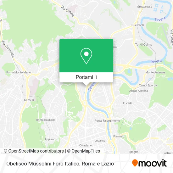 Mappa Obelisco Mussolini Foro Italico