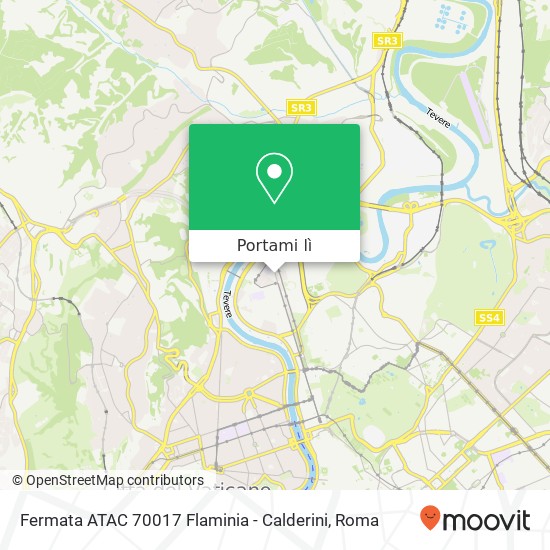 Mappa Fermata ATAC 70017 Flaminia - Calderini