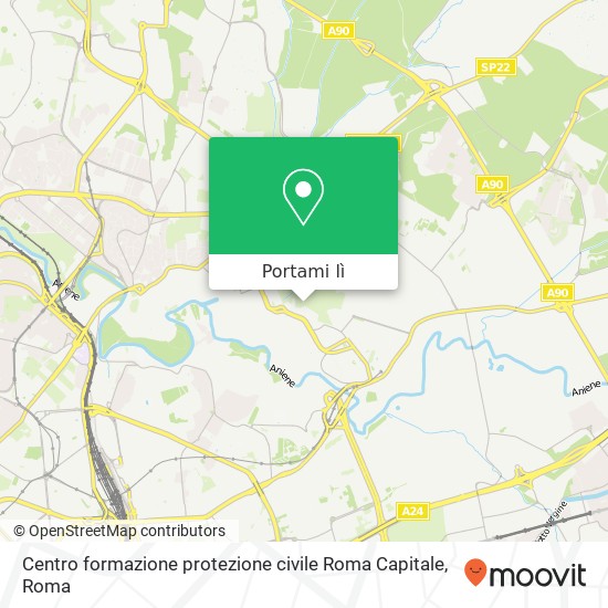 Mappa Centro formazione protezione civile Roma Capitale