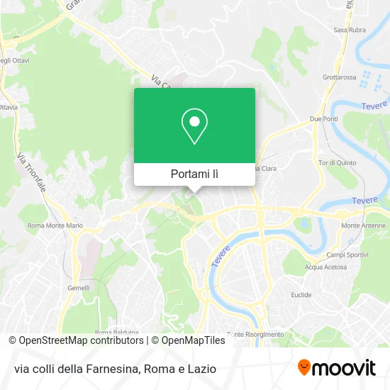 Mappa via colli della Farnesina