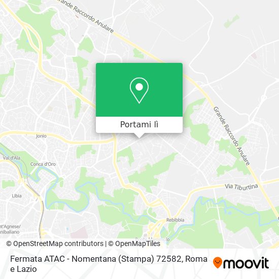 Mappa Fermata ATAC - Nomentana (Stampa) 72582